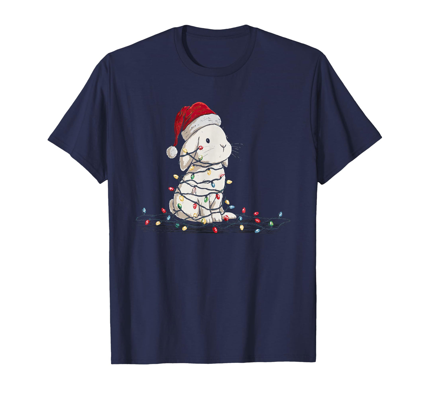 Funny Bunny Christmas Graphics Animal Lights Lover T-Shirt