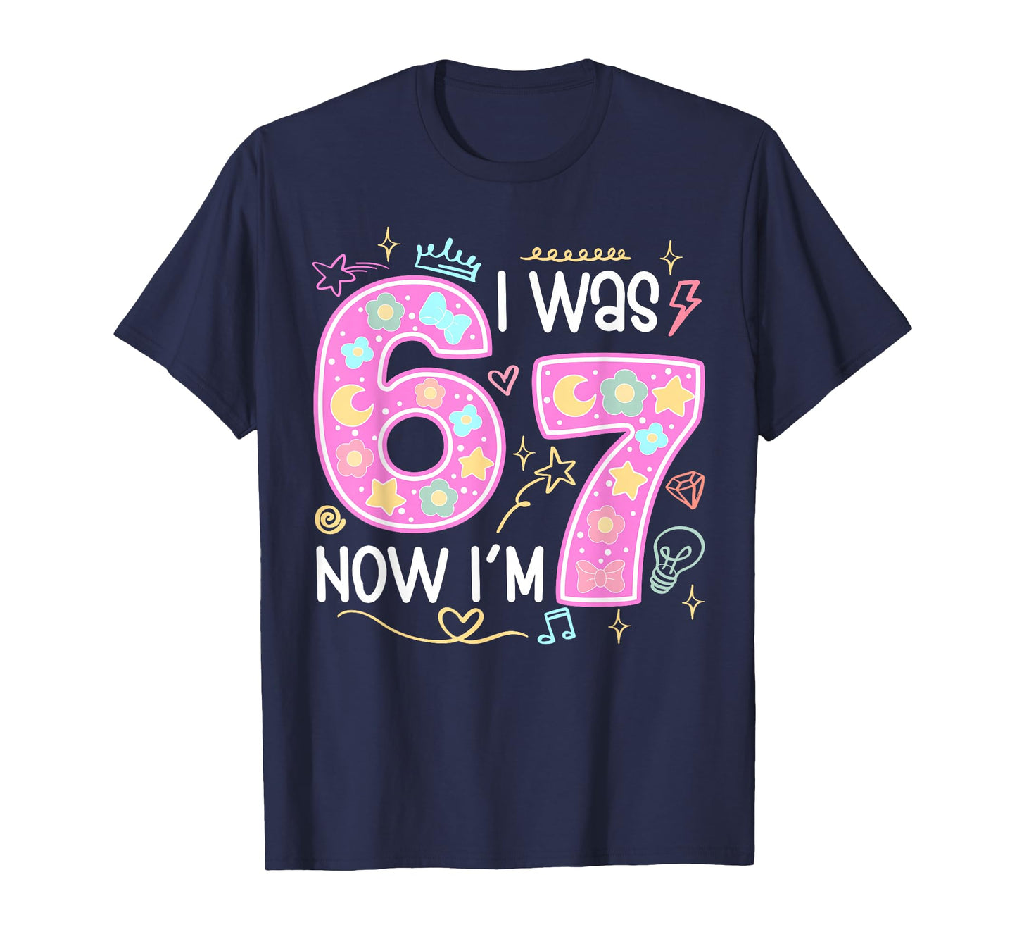 Funny 7 Year Old Birthday I was 6 Now I'm 7 Meme Tee T-Shirt