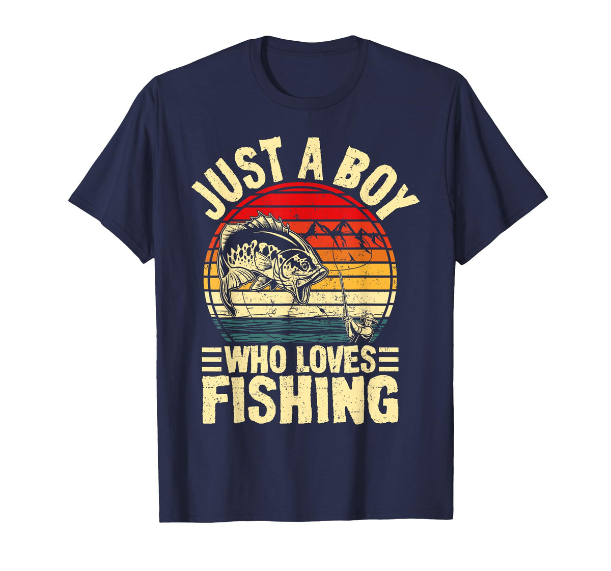 Funny Fishing Jokes Boys Fisherman Bass Fish Vintage T-Shirt
