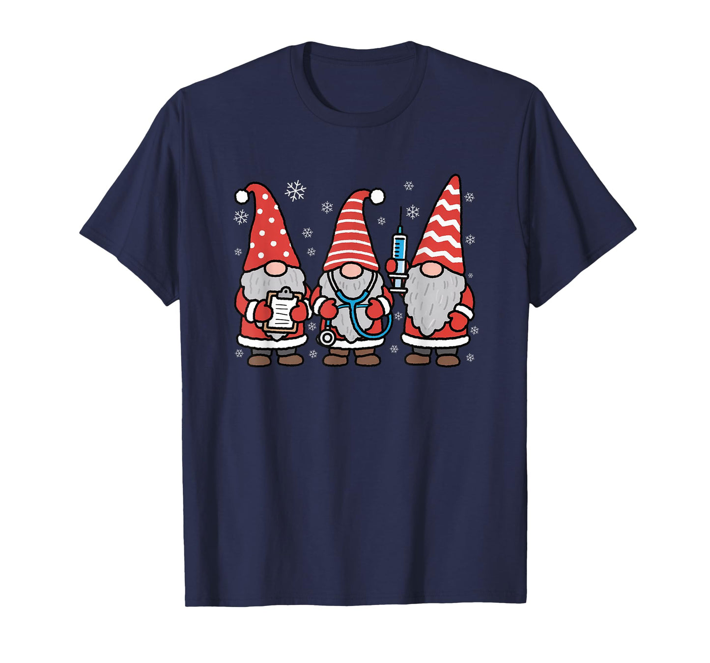 Nurse Christmas Gnomes Stethoscope RN Nursing School Xmas T-Shirt