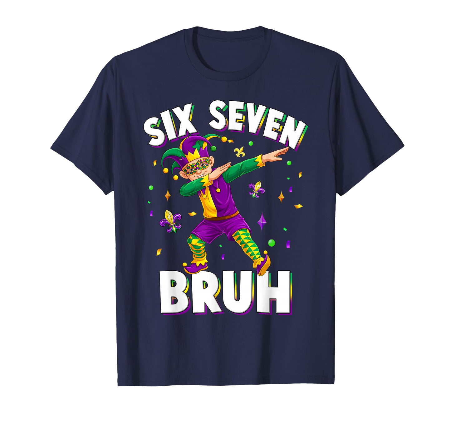 Six Seven Mardi Gras Jester 67 Meme Carnival 6 7 Kids Boys T-Shirt