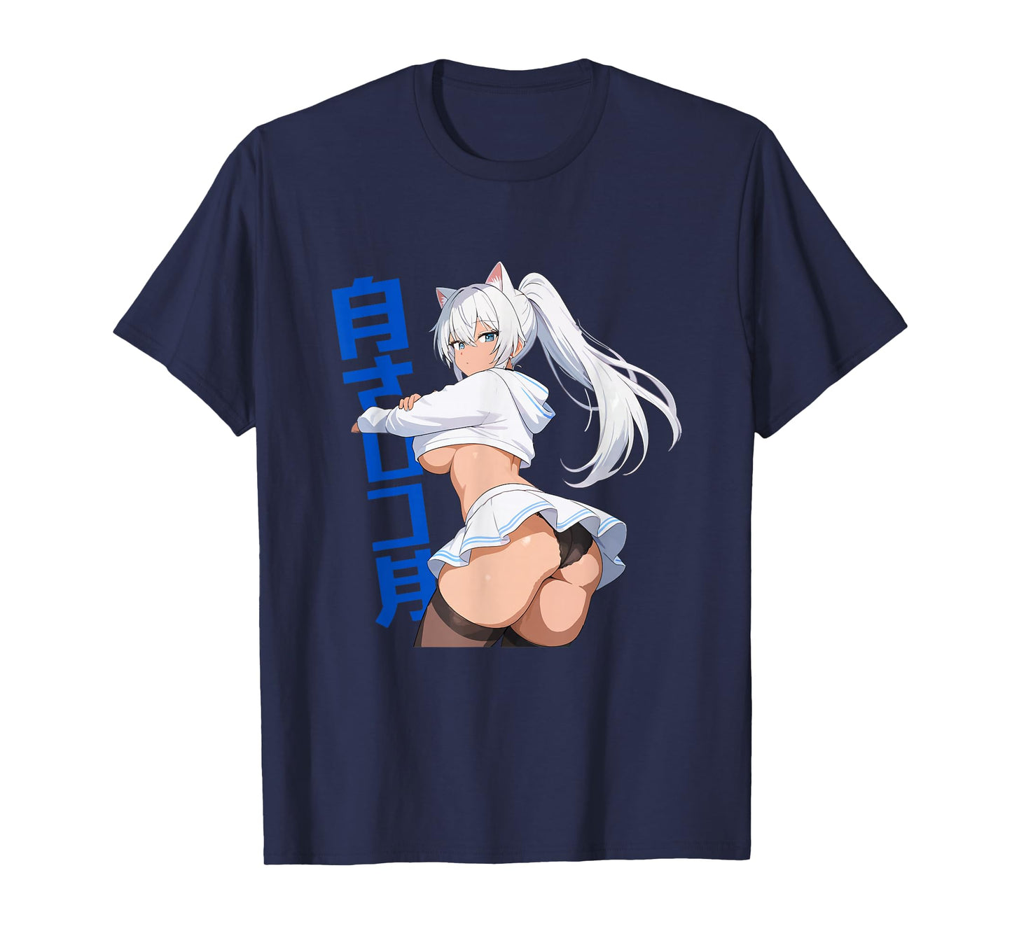 Sexy Waifu Anime Girl Cat Kitten Ears Lingerie Japanese Art T-Shirt