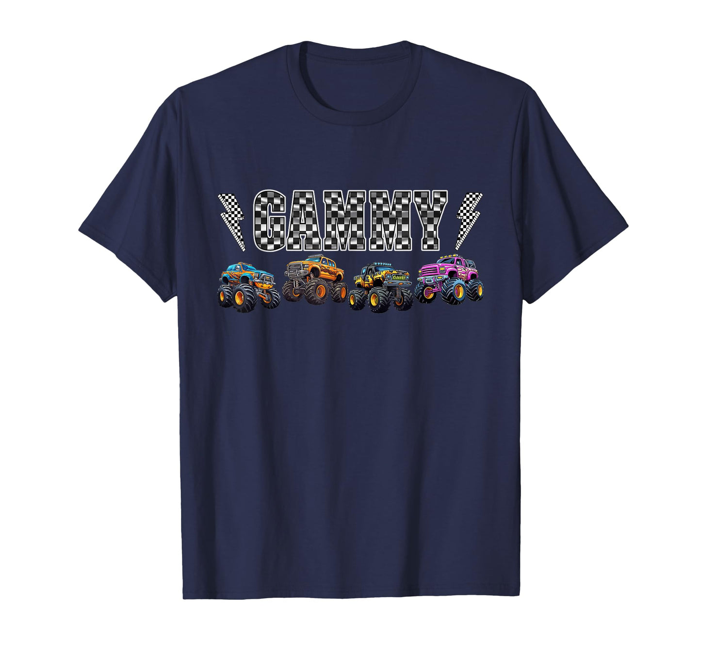 Gammy Retro Monster Truck Family Crew Birthday Matching T-Shirt