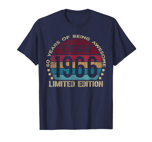 60 Year Old Gifts Vintage 1966 Limited Edition 60th Birthday T-Shirt
