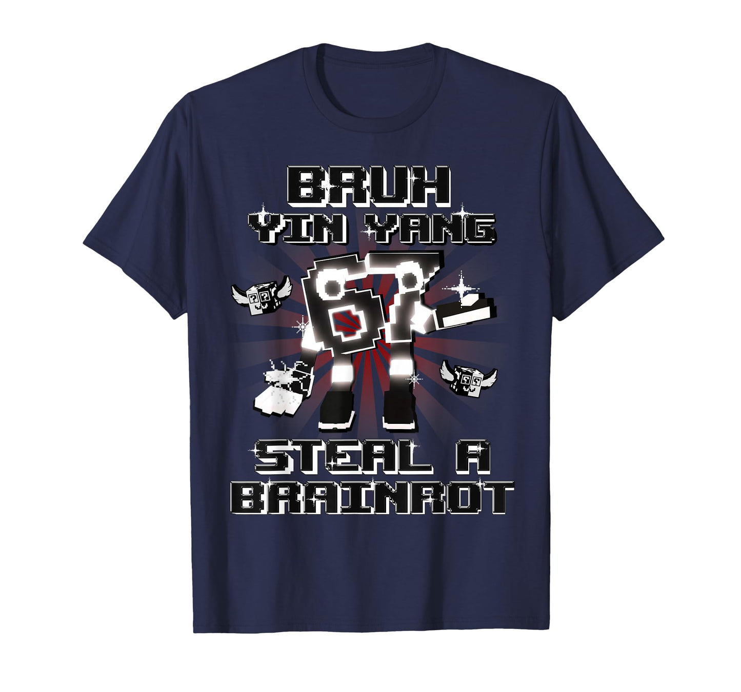 Bruh Yin Yang 67 Six Seven 6-7 Funny Brainrot for Boys Kids T-Shirt
