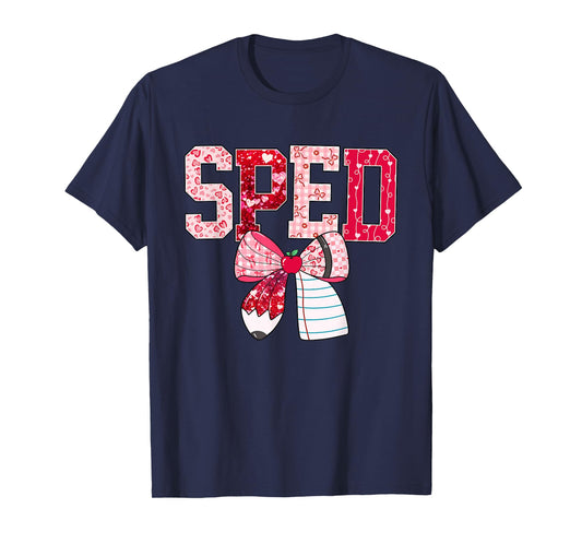 SPED Teacher Valentine Heart Special Education Design T-Shirt
