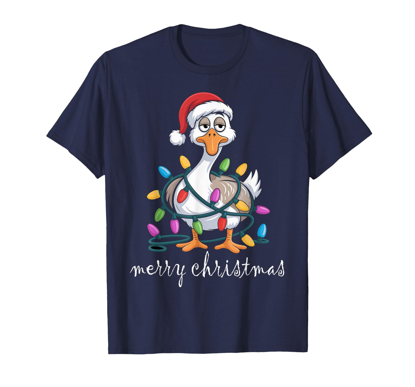 Funny Tired Goose Christmas Lights Silly Holiday Funny Goose T-Shirt