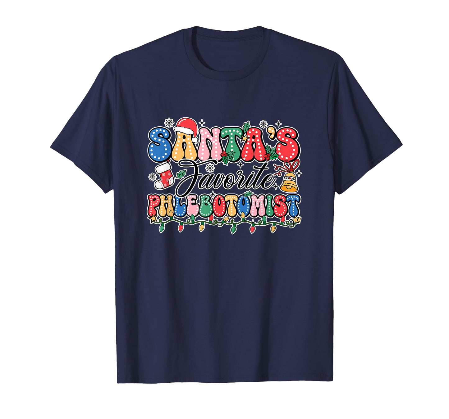 Funny Santa's Favorite Phlebotomist Christmas T-Shirt