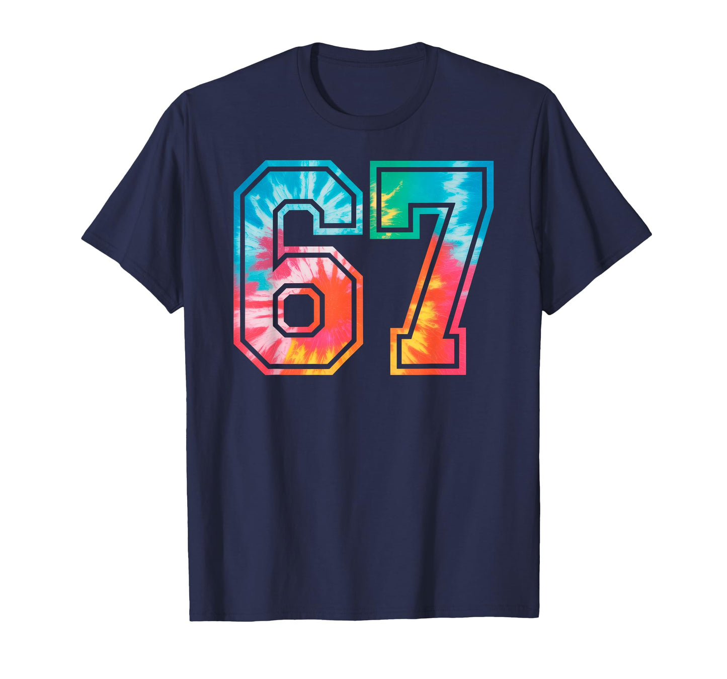67 Number Meme Funny Six Seven Tie Dye Gen Alpha Slang T-Shirt