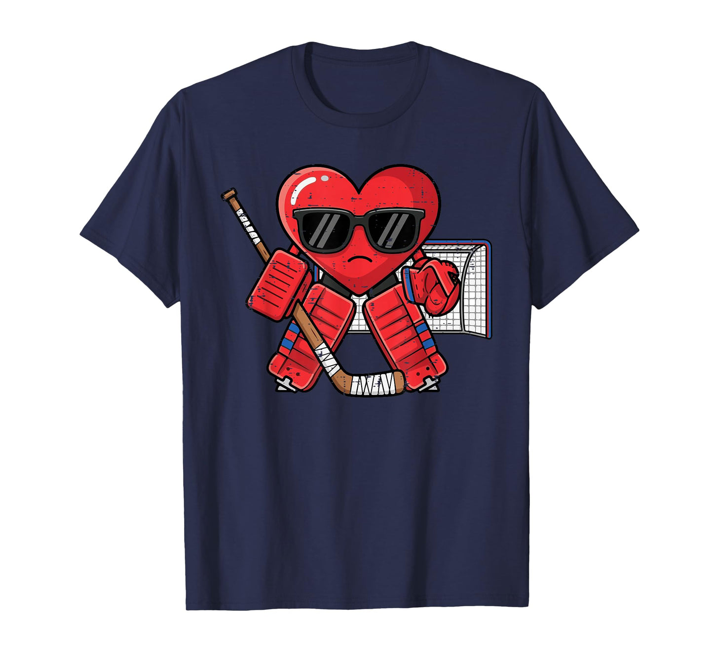 Valentines Day Heart Ice Hockey Goalie Men Boys Kids T-Shirt