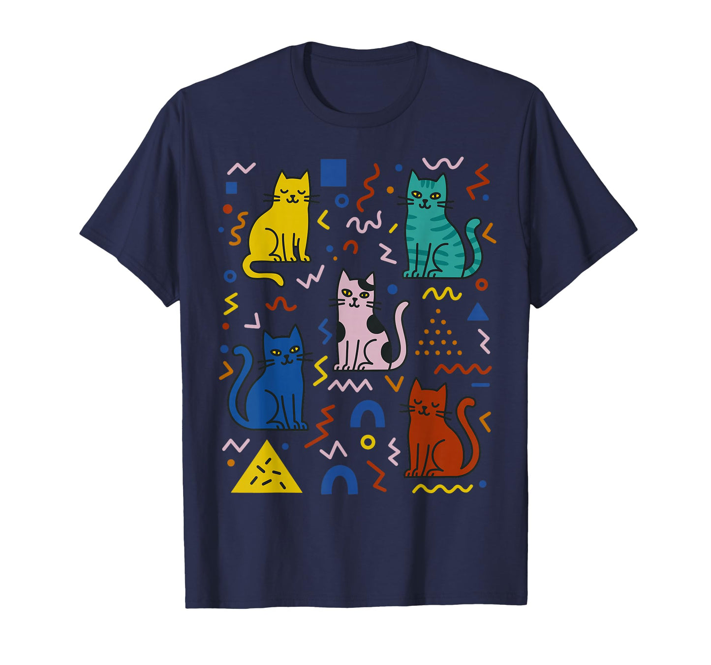 Retro Postmodern Cat Art Cute Modern Graphic T-Shirt