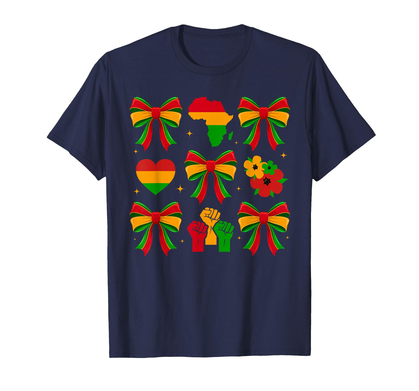 Black History Month Coquette Bow African American Women Girl T-Shirt