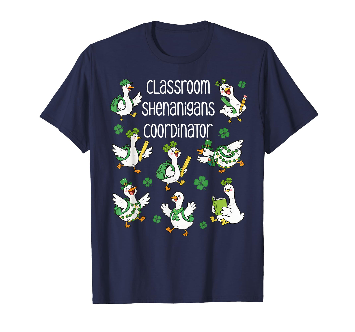 Lucky Learning Geese St Patrick’s Day Teacher School Fun T-Shirt