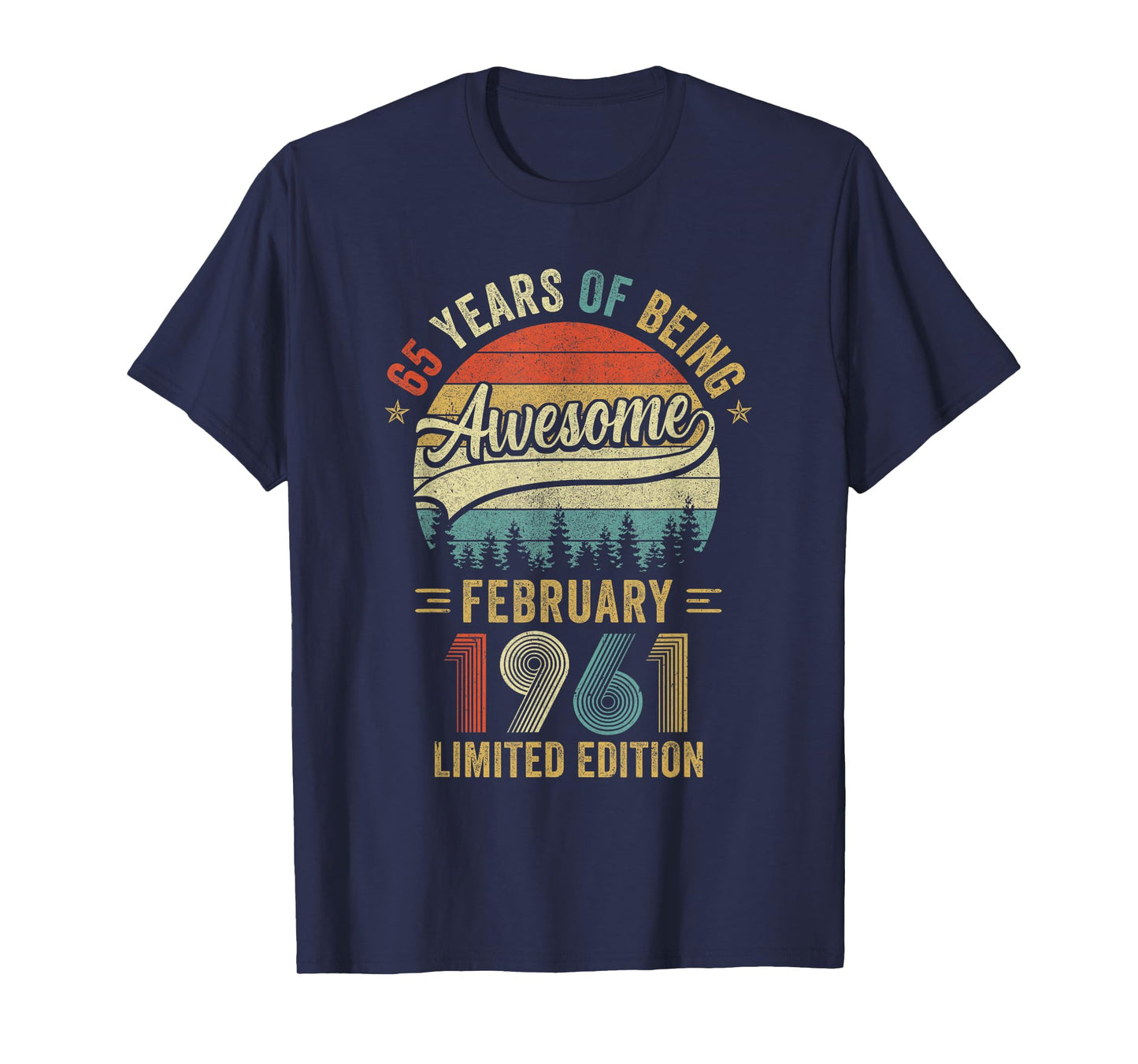 Vintage February 1961 Old 65Th Birthday Men Women T-Shirt