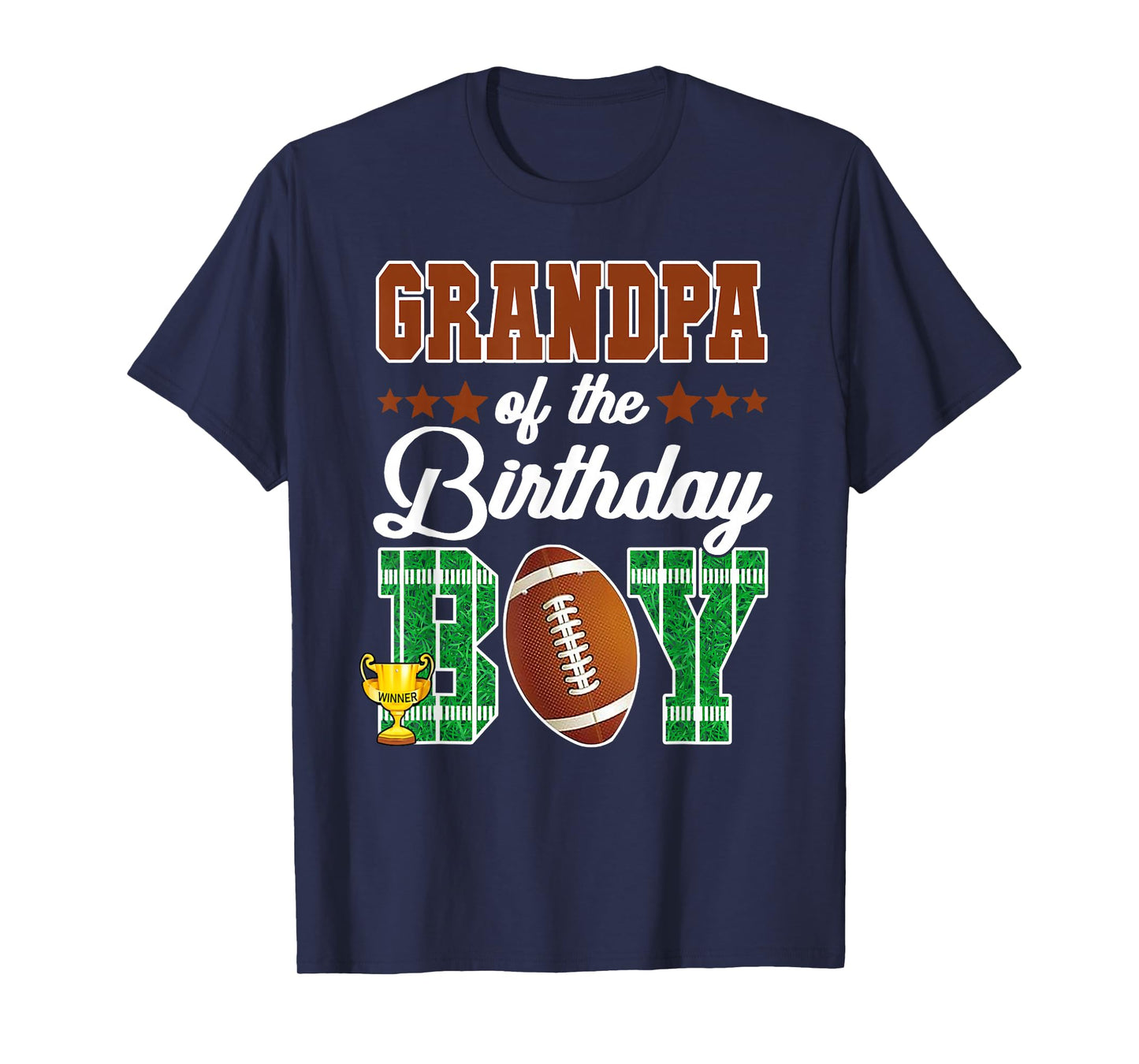 Grandpa of The Birthday Boy Football Party Family Matching T-Shirt