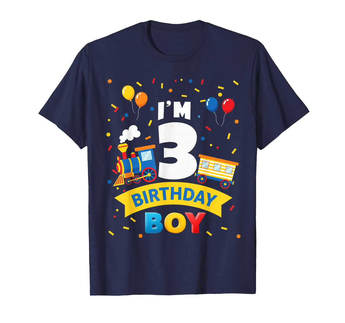 Kids 3rd Birthday Boy Train Three 3 Year Old Birthday Boys T-Shirt