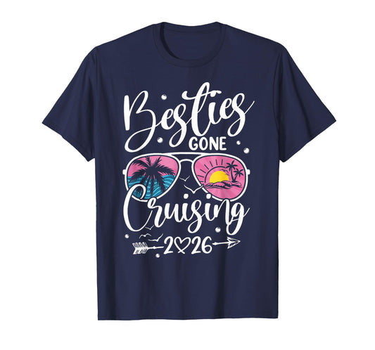 Besties Gone Cruising 2026 Girls Matching Women Cruise T-Shirt