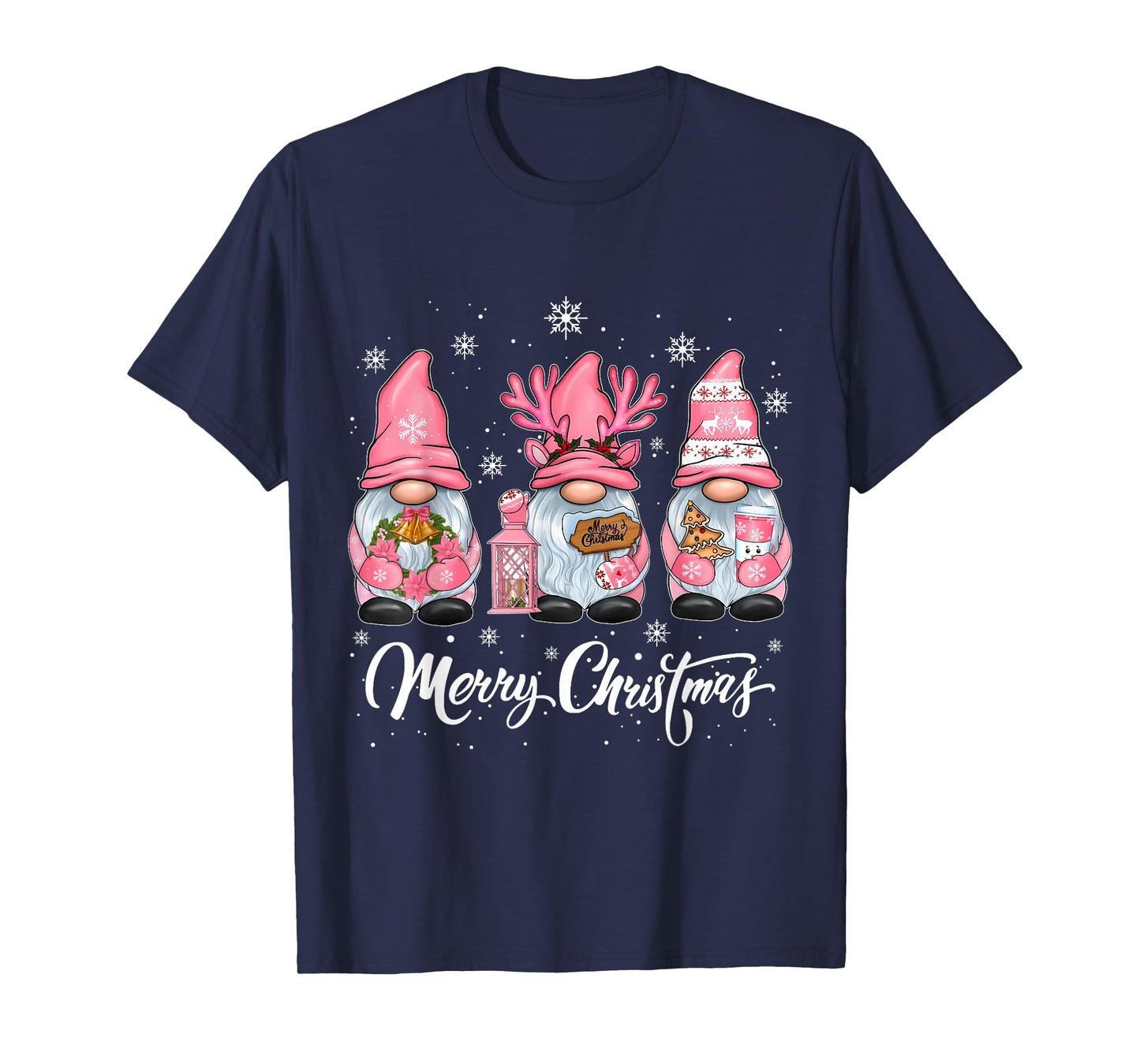 Cute Gnomes Merry Christmas Light Family Gnome Xmas Matching T-Shirt