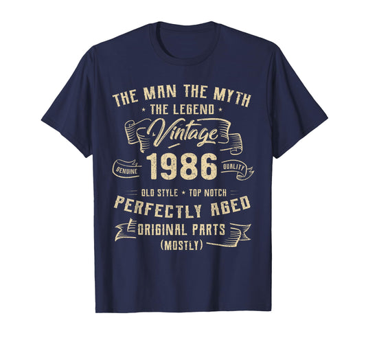 40 Years Old Gift Vintage 1986 Man Myth Legend 40th Birthday T-Shirt