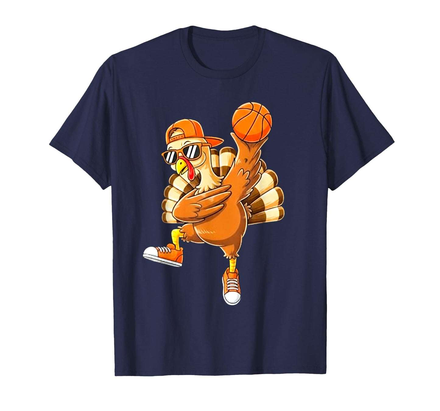 Funny Turkey Basketball Thanksgiving Sport Humor Men Boy Kid T-Shirt