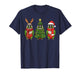 Retro Christmas Green Cheek Conure Parrot Santa Reindeer T-Shirt
