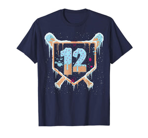 Baseball 12 Year Old Ice Cream Drip 12th Birthday Boys T-Shirt