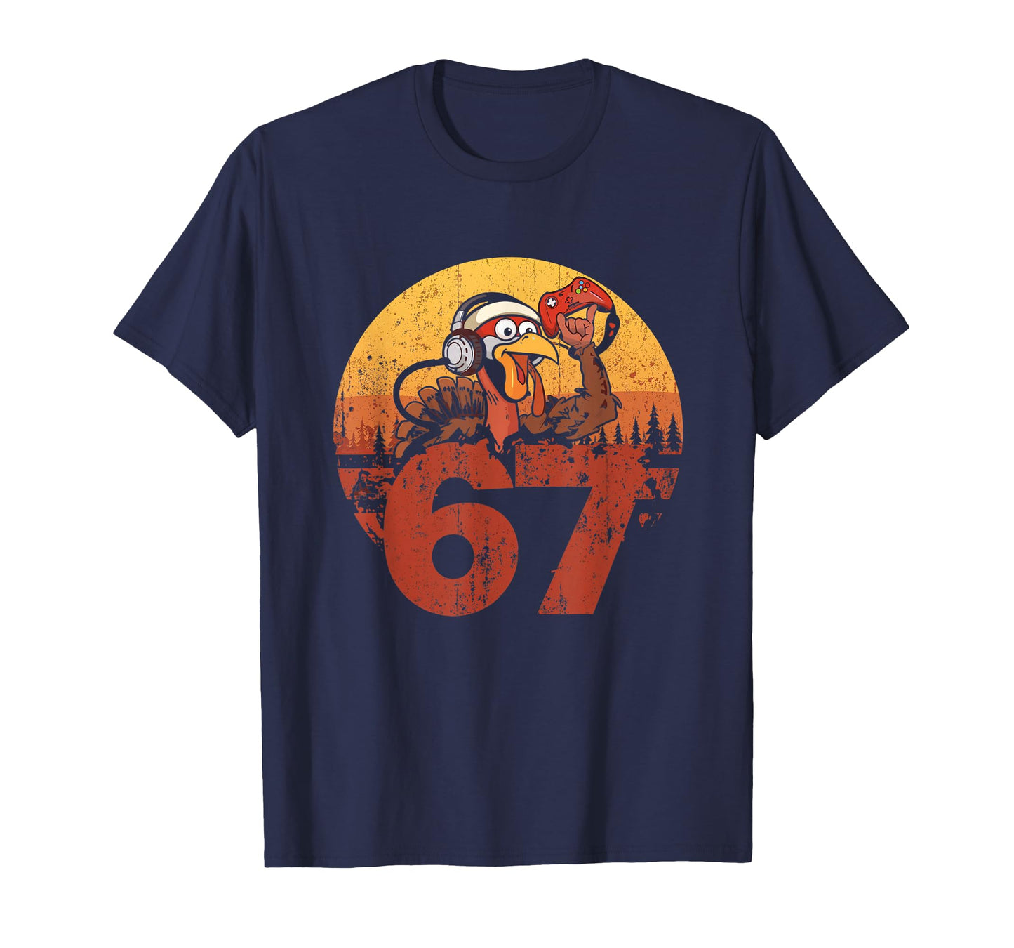 67 Funny Turkey Thanksgiving Gym Fitness Workout Six Seven T-Shirt