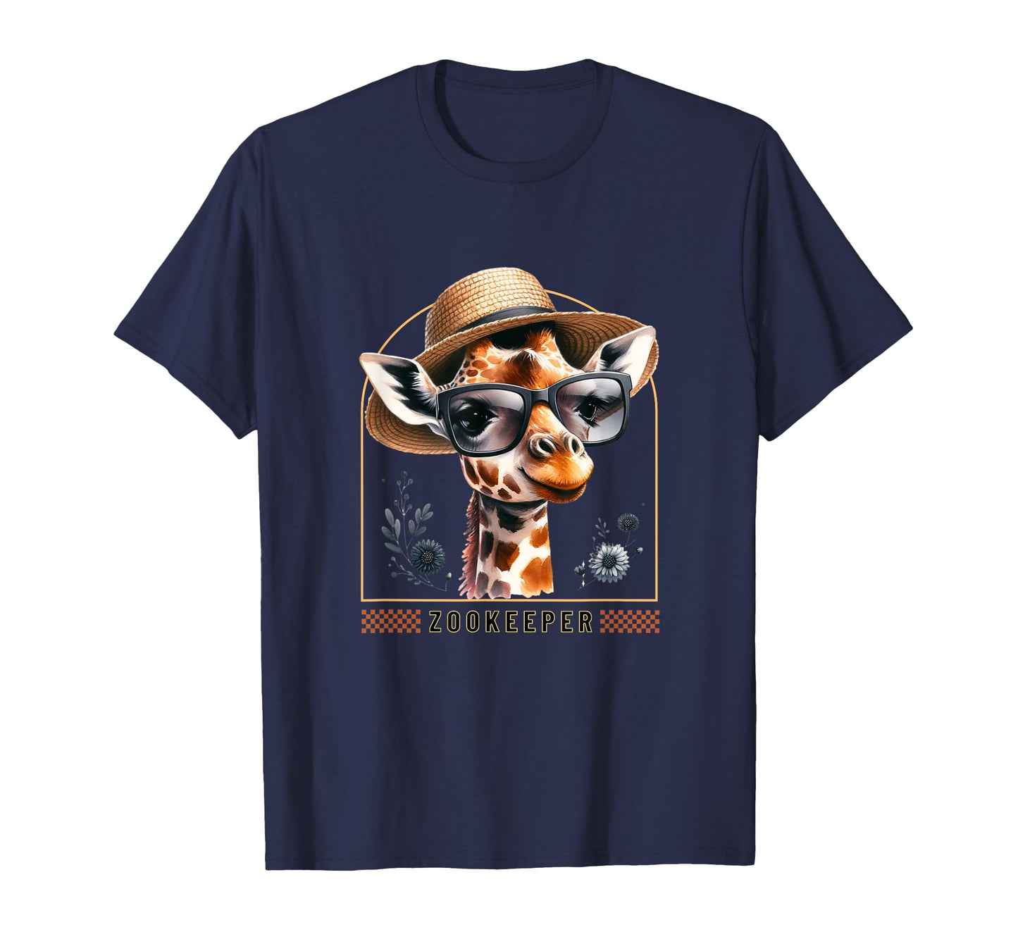 Zookeeper Design Adult Giraffe Safari Zoo keepeer Design T-Shirt
