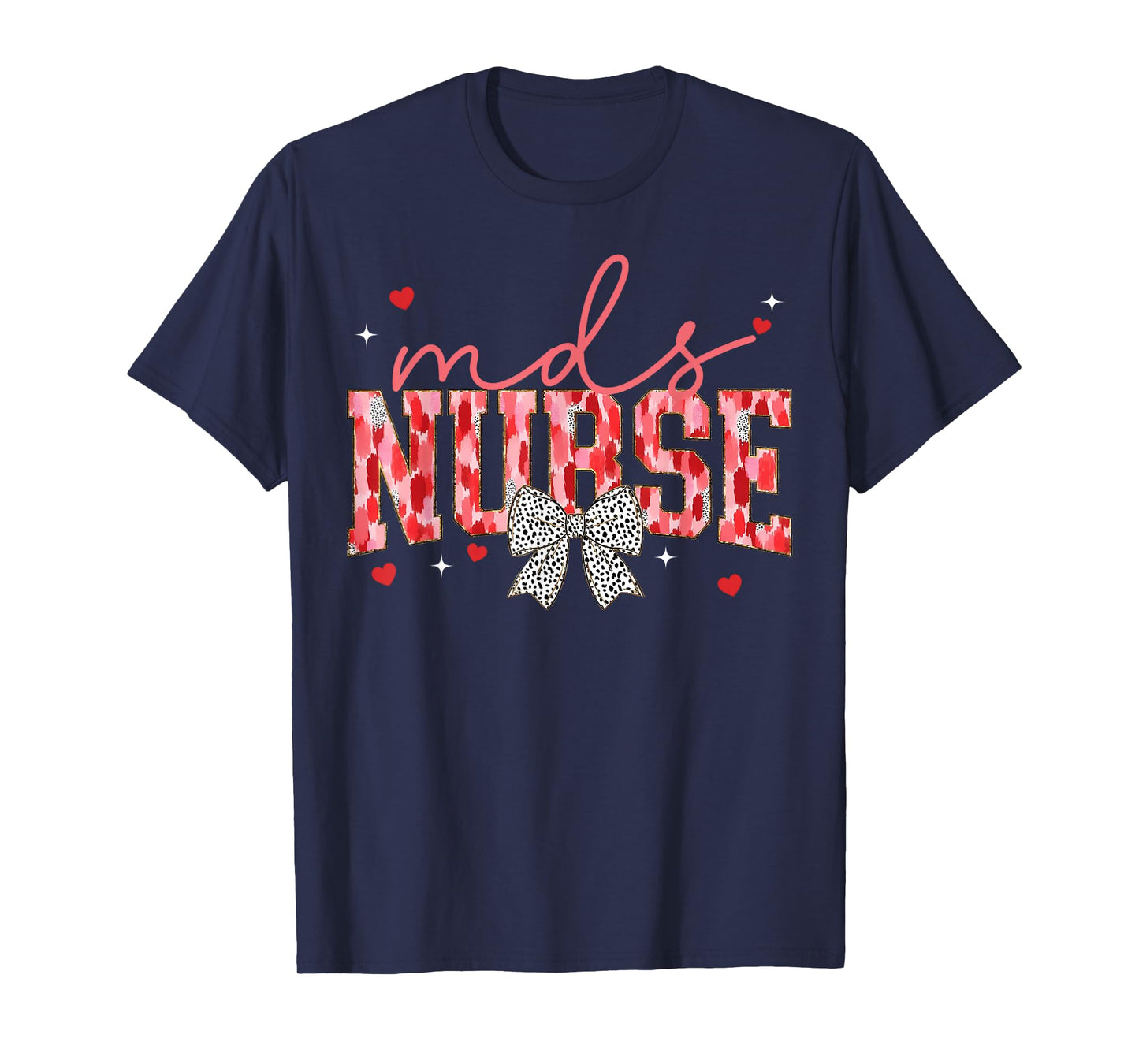 MDS Nurse Coquette Bow Valentines Day Minimum Data Set T-Shirt