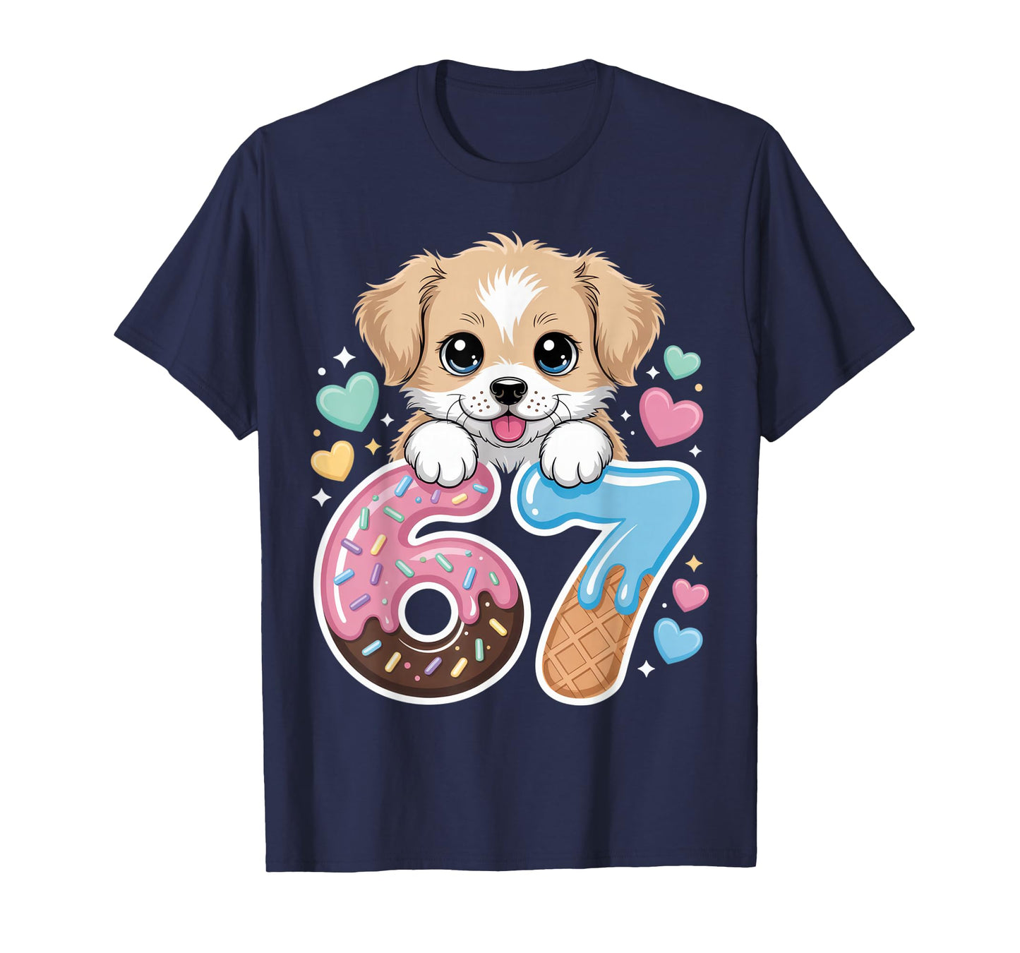 67 Puppy Lovers Fun and Playful Birthday Celebration T-Shirt