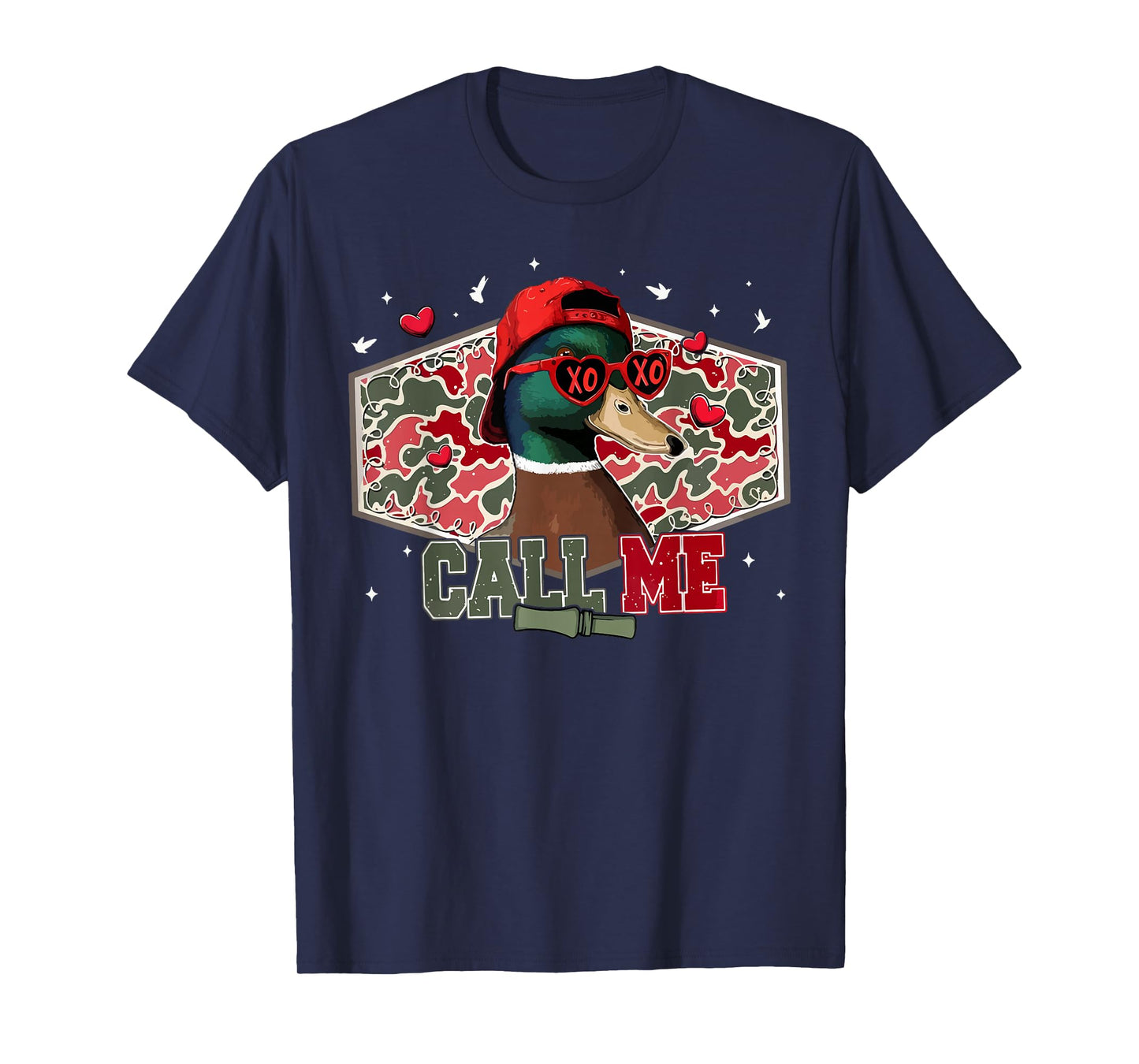 Call Me Duck Hunting Retro Valentine's Day Men Women T-Shirt