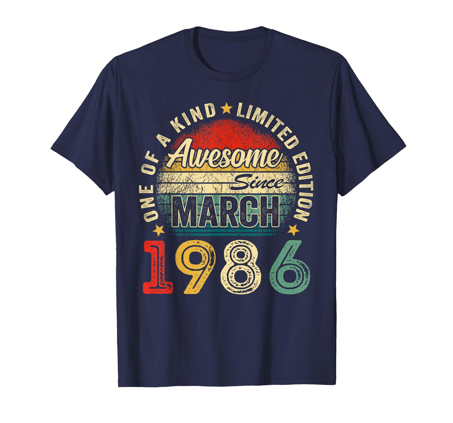 Awesome Since March 1986 Vintage Retro 40th Birthday Men Boy T-Shirt