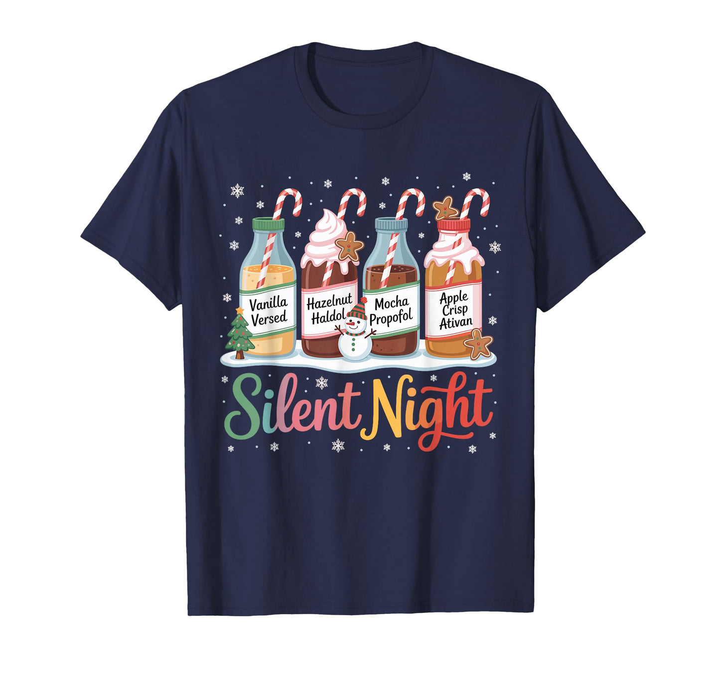 Funny Santa Propofol Silent Night ICU Nurses Merry Christmas T-Shirt