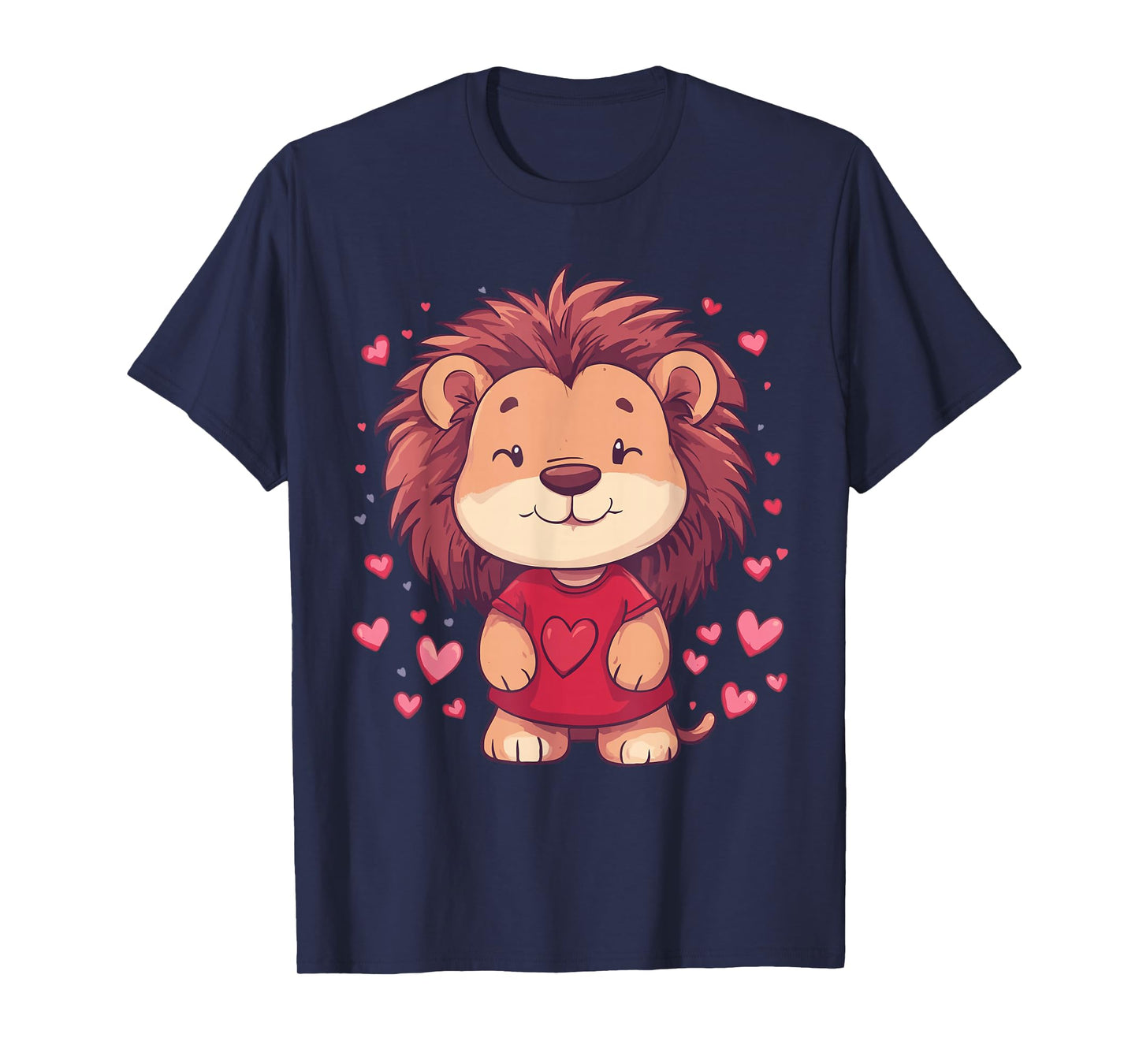Lion Lover Heart Girls Valentine’s Day Women Lion T-Shirt