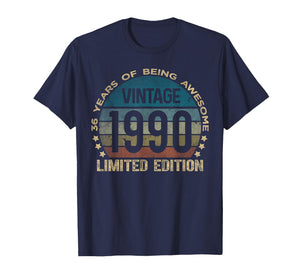 36 Year Old Gifts Vintage 1990 Limited Edition 36th Birthday T-Shirt