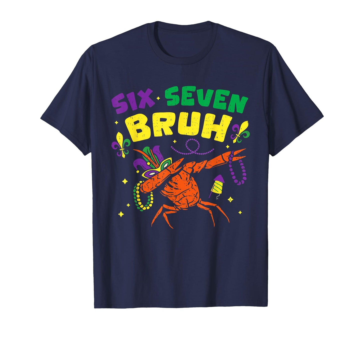Mardi Gras Six Seven Bruh Crawfish Jester Beads 67 Meme Boys T-Shirt