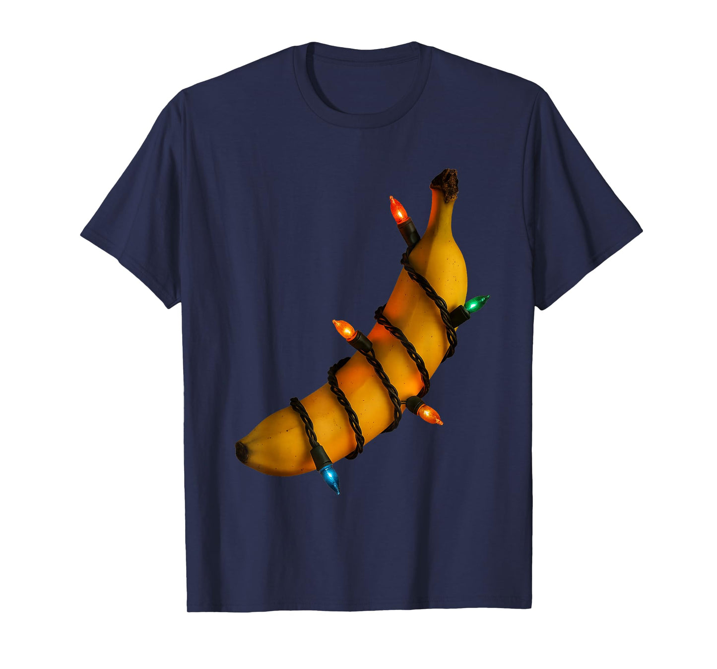 Christmas Banana with Lights Fun Holiday Design Unisex T-Shirt