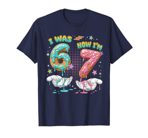 7 Year Old Birthday Funny I was 6 Now I'm 7 Boy Girl Kid T-Shirt