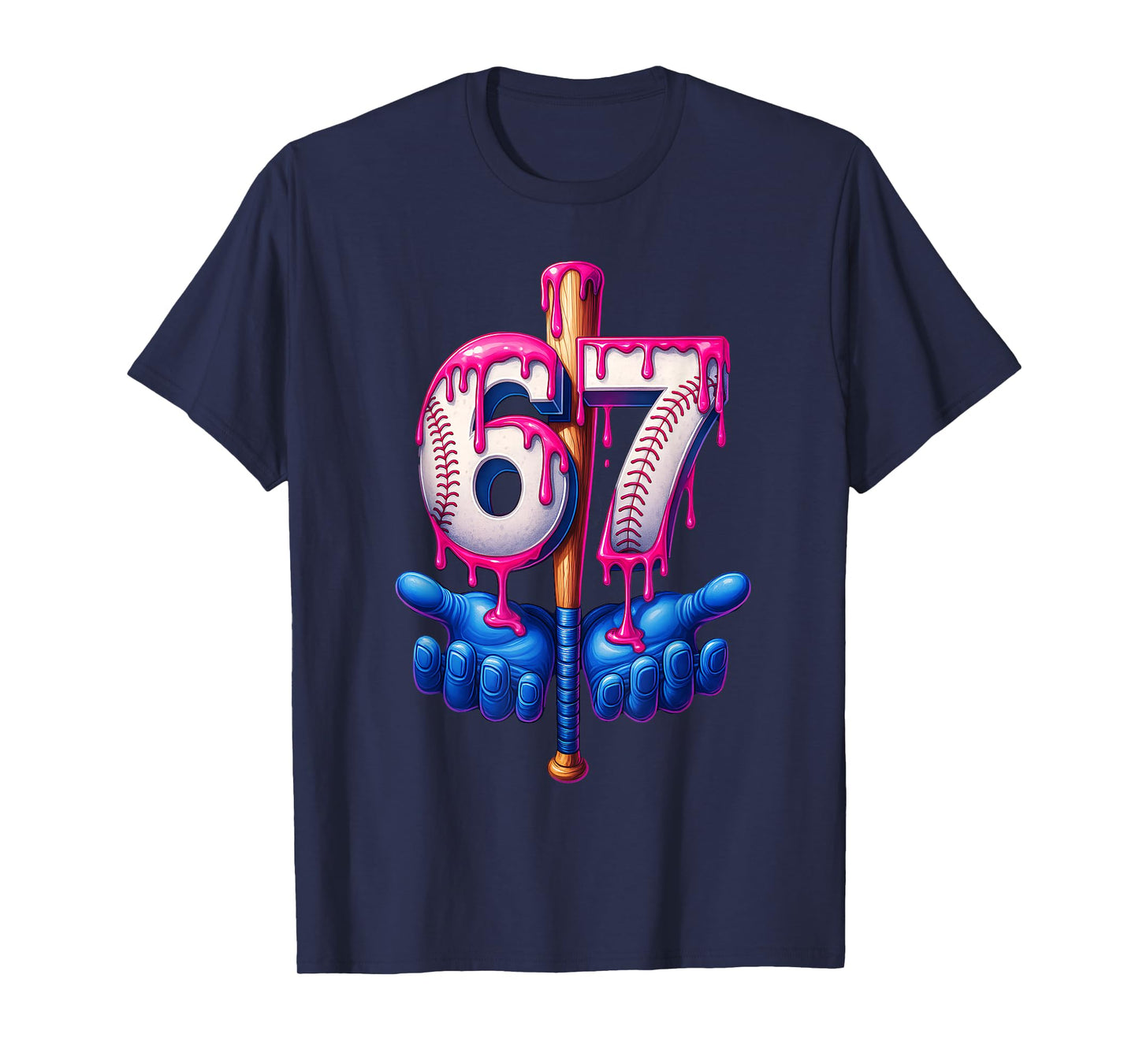 Baseball Drip 6 7 Number 67 Six Seven Meme Mens Boys Kids T-Shirt