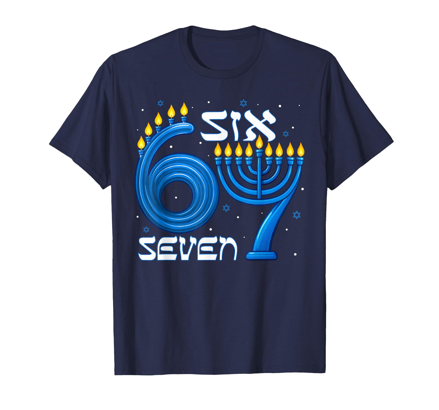 Funny Six Seven 67 Meme Sarcastic Hanukkah Chanukah Men Kids T-Shirt
