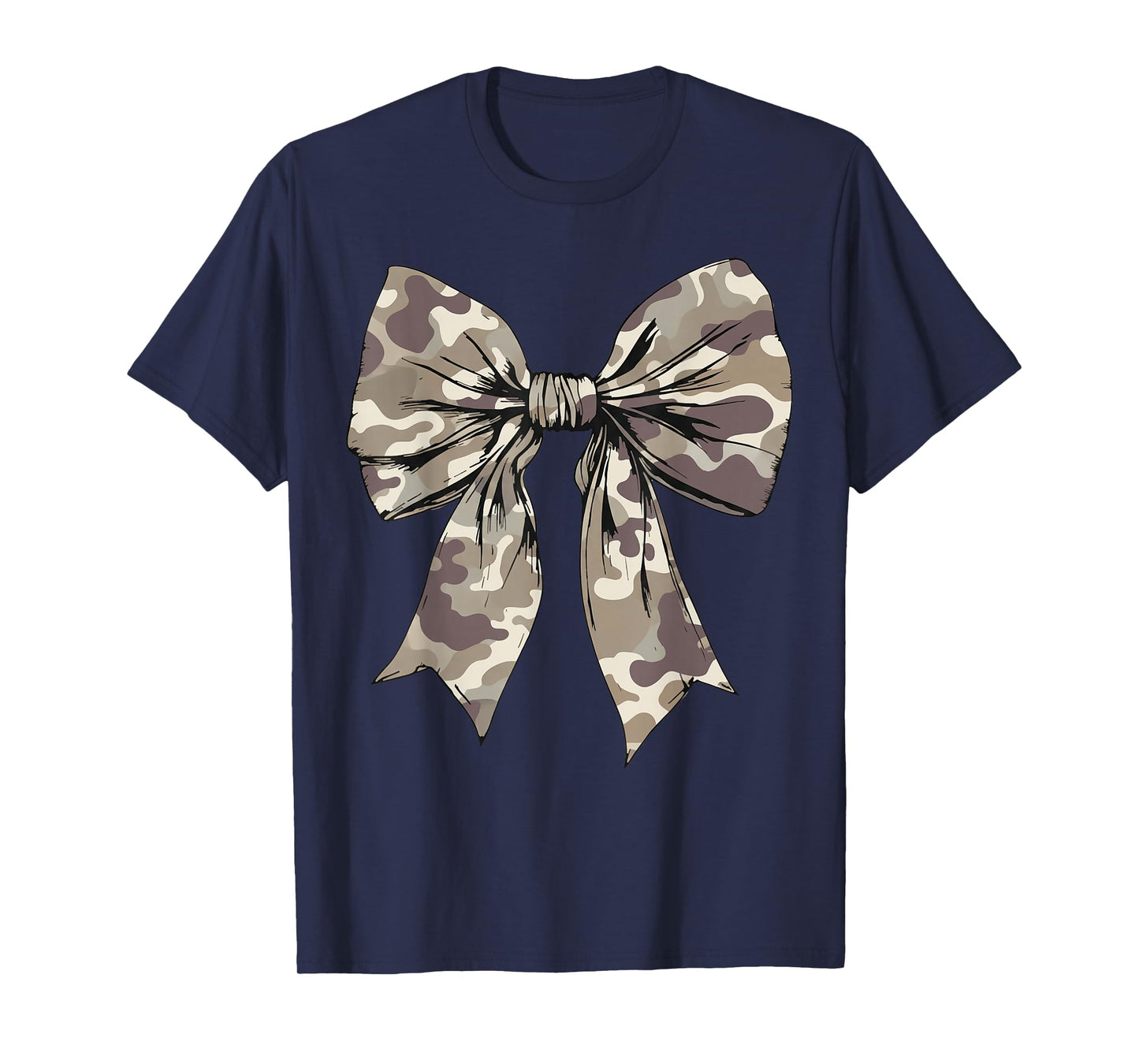 Camouflage Camo Bow Girls Camo Coquette Bow Hunting Women T-Shirt