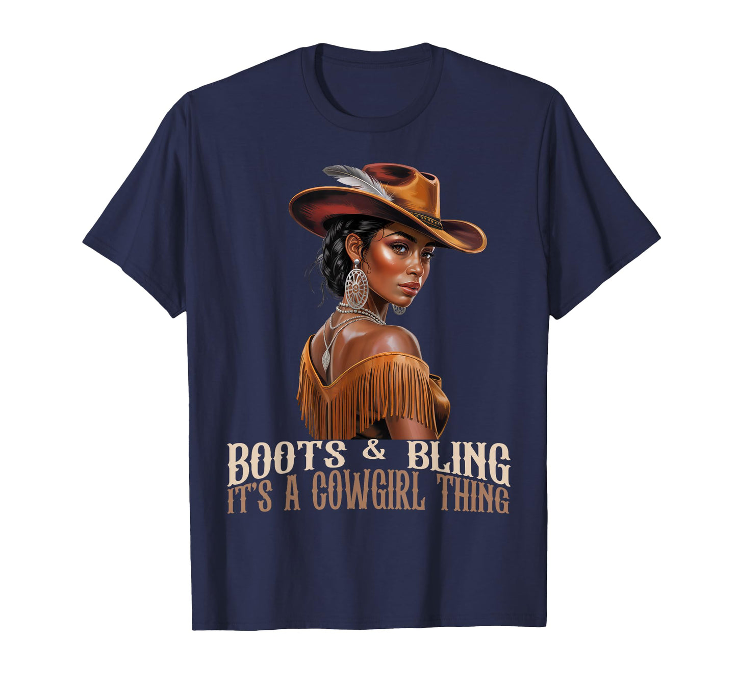Boots & Bling It's Cowgirl African Women Black History Month T-Shirt