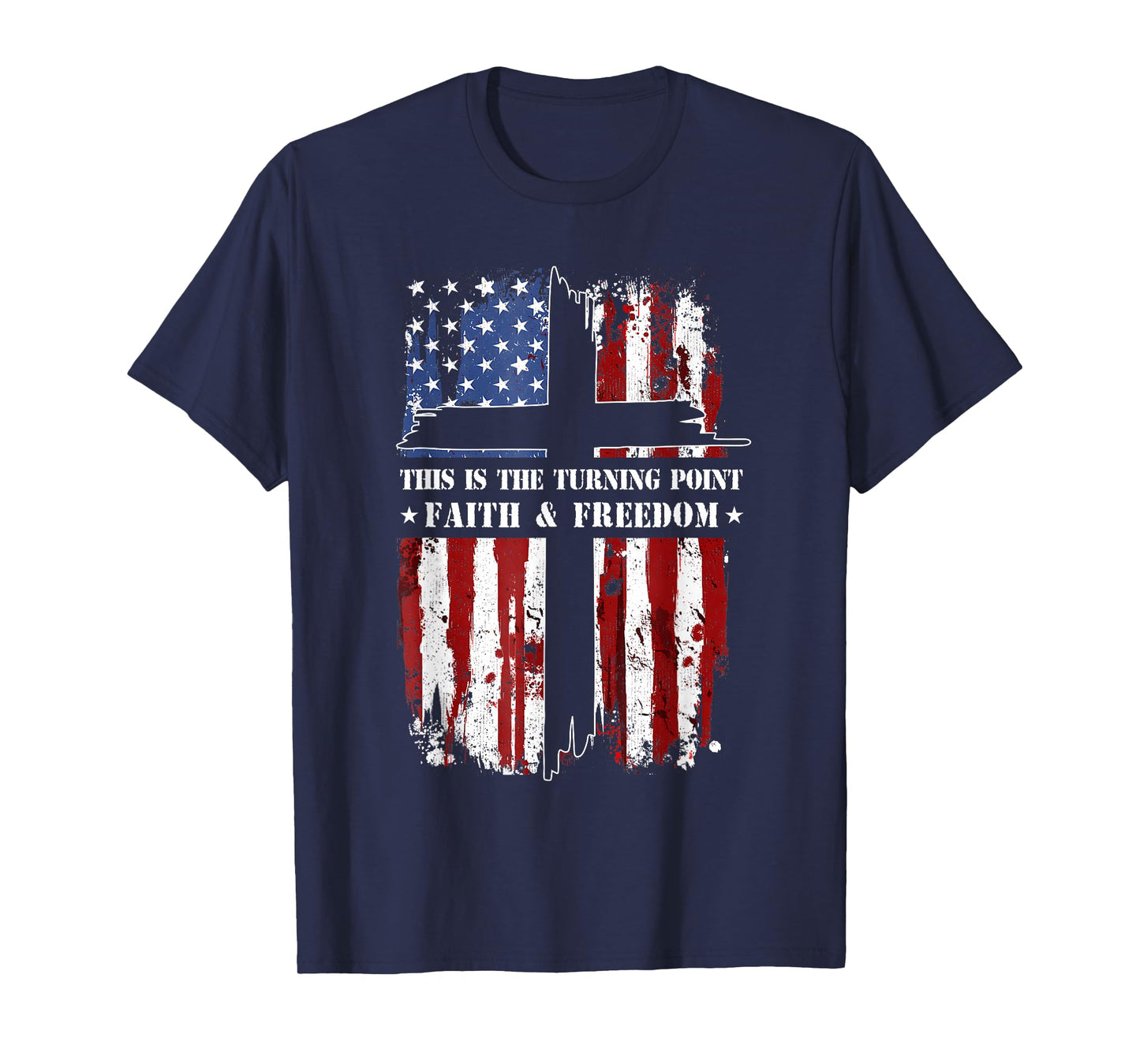 This is The Turning Point Patriotic Christian Faith USA Flag T-Shirt