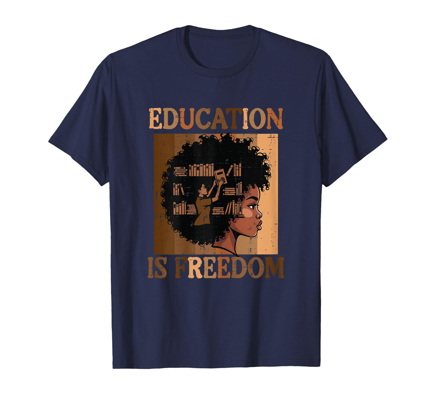 Black History Afro Woman Education Freedom Girls Kids Women T-Shirt