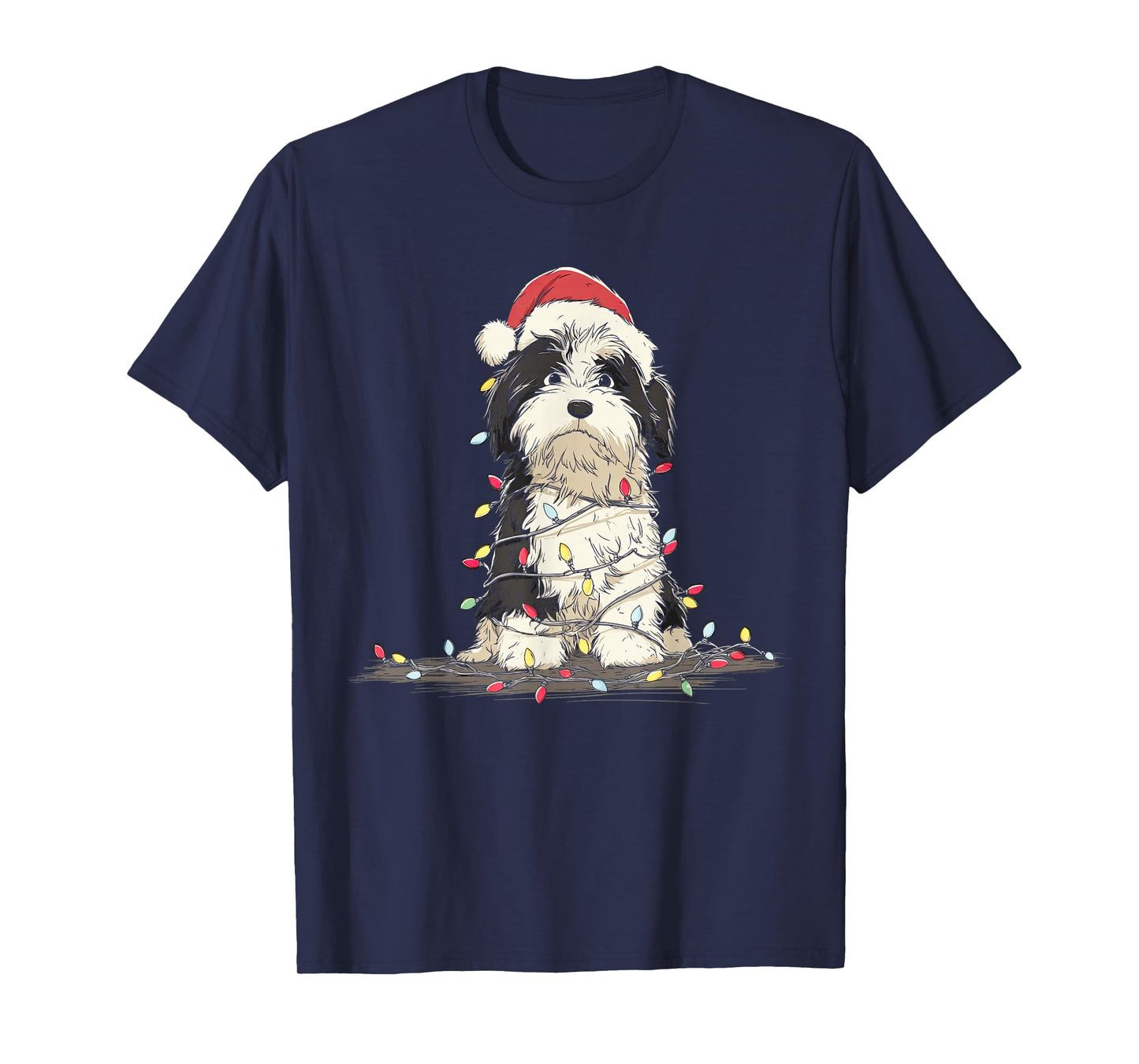 Funny Havanese Christmas Graphics Dog Lights Lover T-Shirt