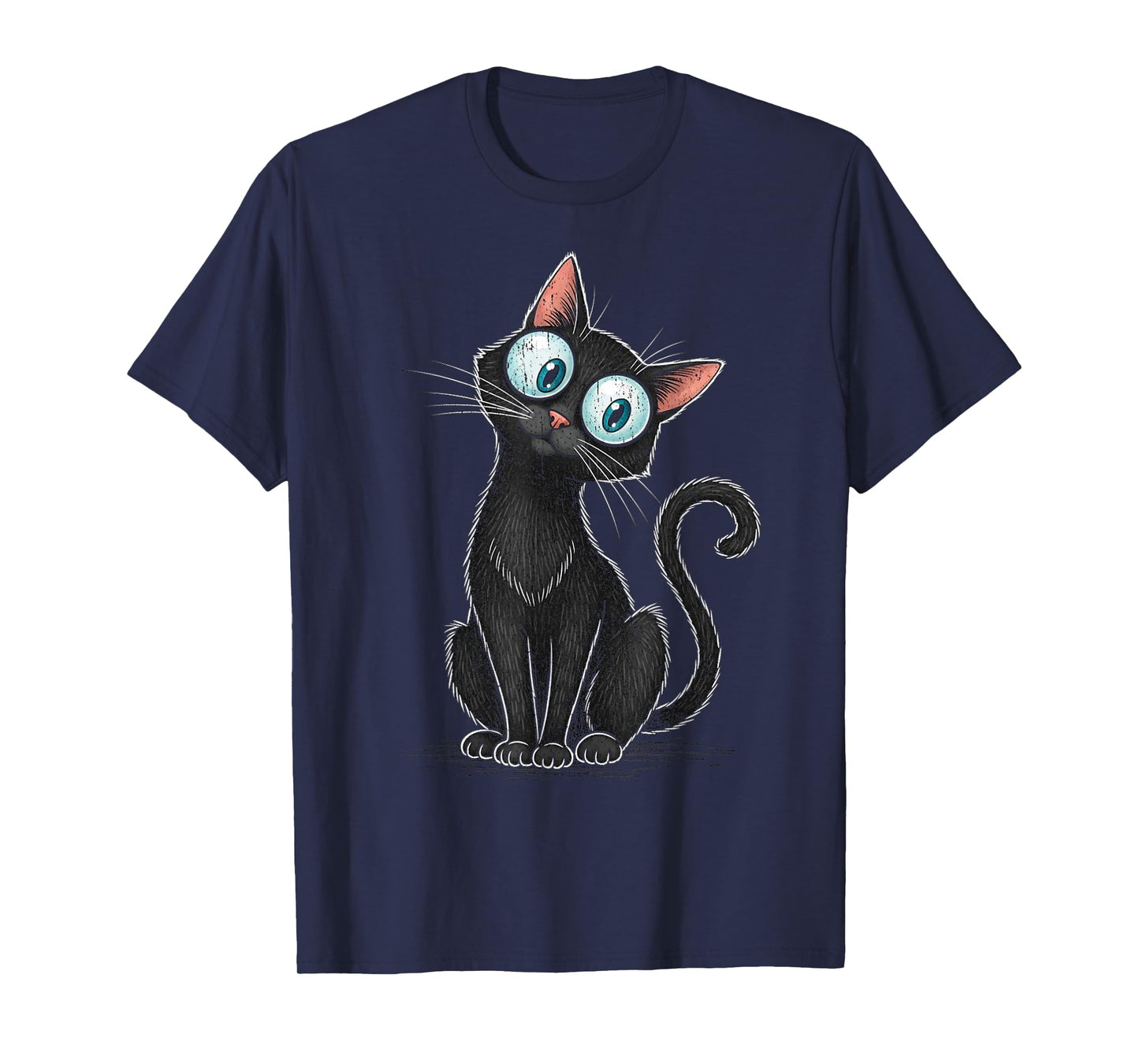 Womens Creepy Cat Cute Cat Meme Funny Black Cat Kitten Lover T-Shirt