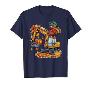 Kids Thanksgiving Construction Trucks Fall Toddler Boys Kid T-Shirt