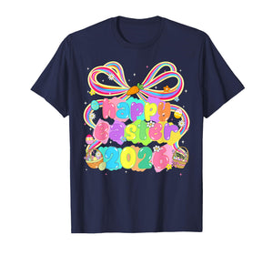 Happy Easter 2026 Coquette Rabbit Bunny Family Women Girl T-Shirt