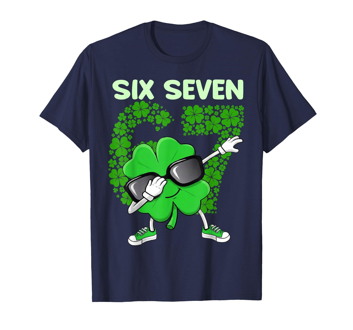St Patricks Day Dabbing Shamrock 6 7 Meme Boys Kids Men Dab T-Shirt