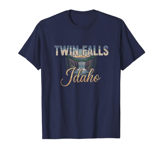 Retro Twin Falls Idaho Drawing Art Design T-Shirt